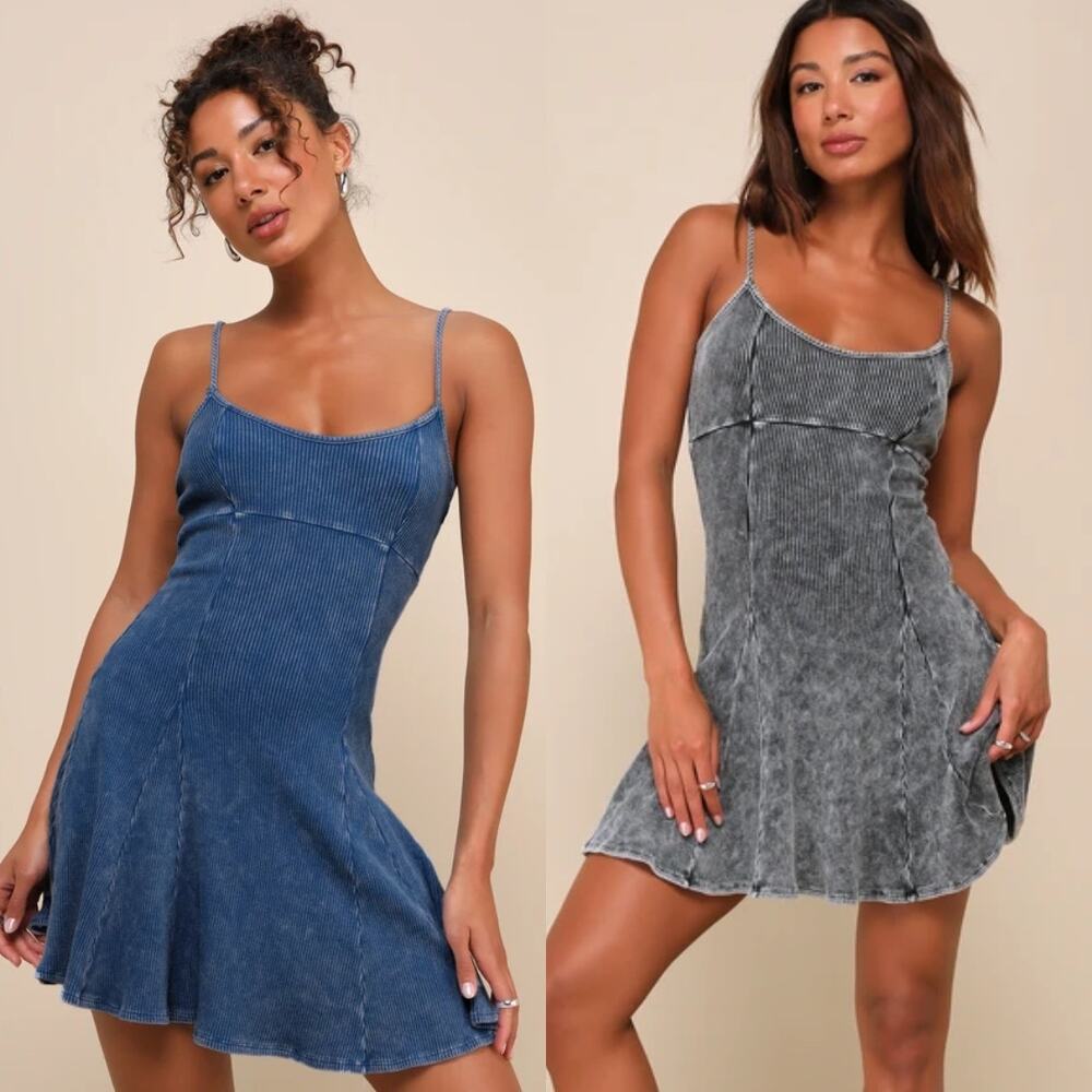 NWT Lulus Ribbed Pleated Sleeveless Mini Dress Party Night Out Bundle of 2 Sze S